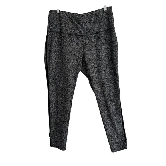 Chicos Zenergy Pants 12-14 Yoga Athletic Casual Pull On Gray Black Heathered - Picture 1 of 11